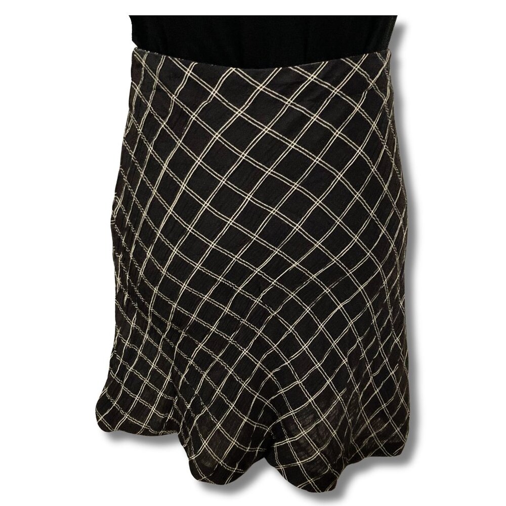 CASUAL CONNECTION Vintage diamond pattern crinkle a-line mini skirt ~ XS SMALL